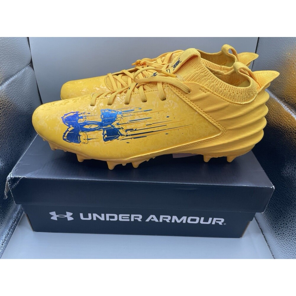 Under Armour Blur 2 MC Suede Steeltown Gold Football Cleats Mens 10 3027978-700